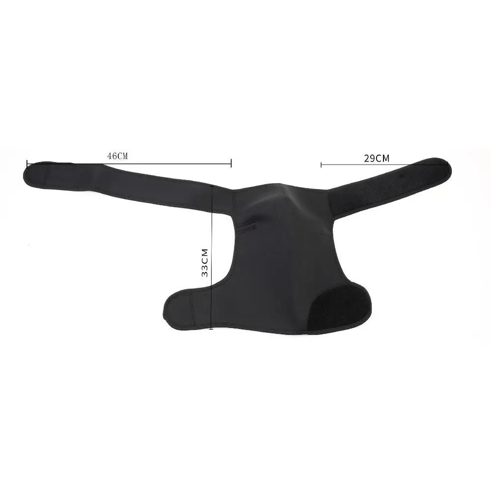 حزام دعم الكتف الجديد القابل للتعديل، حزام كتف من البوليستر الأسود، وسادات كتف واقية للصالة الرياضية