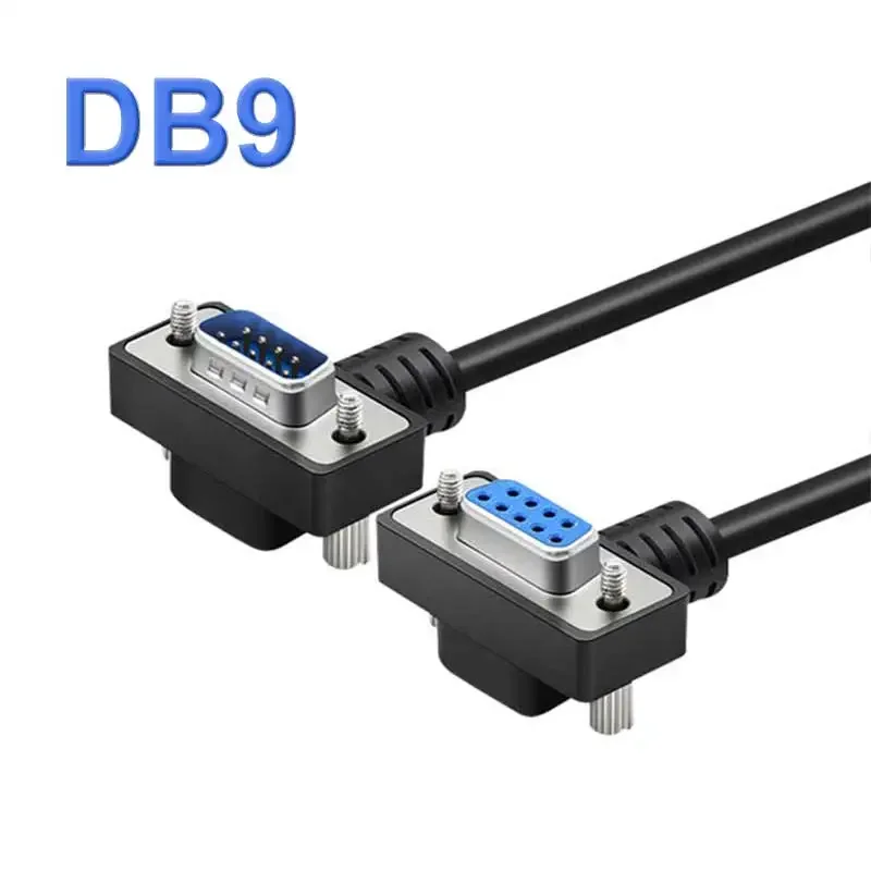 Famele Male DB9 Elbow Head Extension Cable RS232 Connectors Cable RS232 DB9P Serial Coupler Signal Wire 9pin COM Data Cable