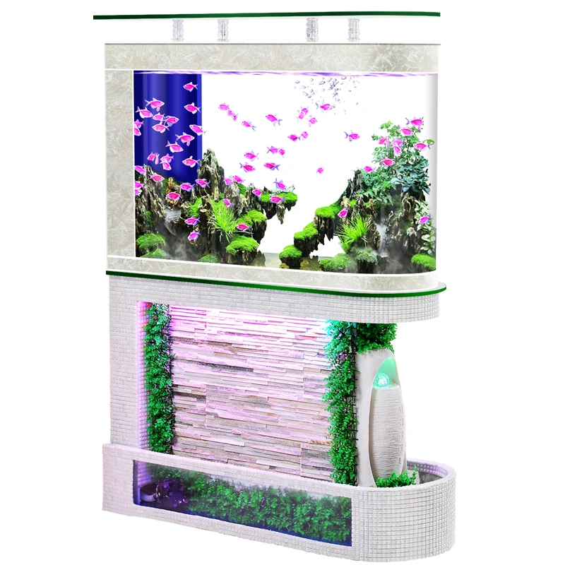 

Bullet water curtain wall fish tank screen partition living room household small entrance ecological turtle tank special aquariu