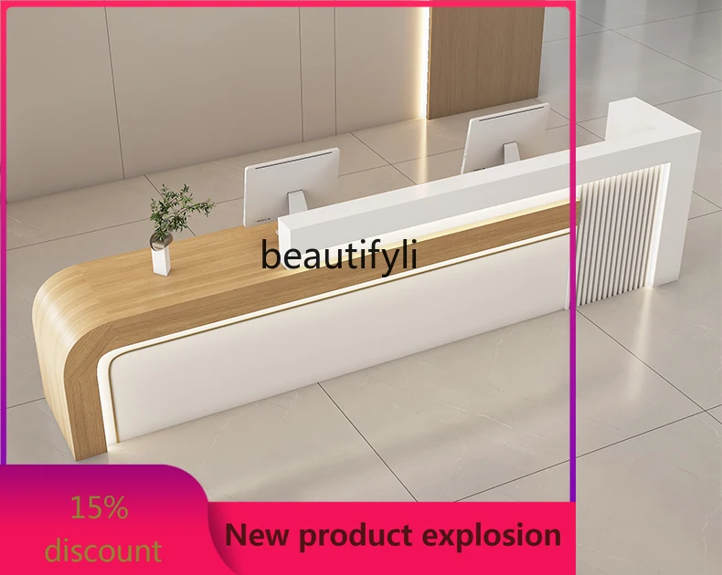 

zzGSimple Modern Company Hotel Reception Table Beauty Salon Reception Desk Clothing Store Cashier Bar