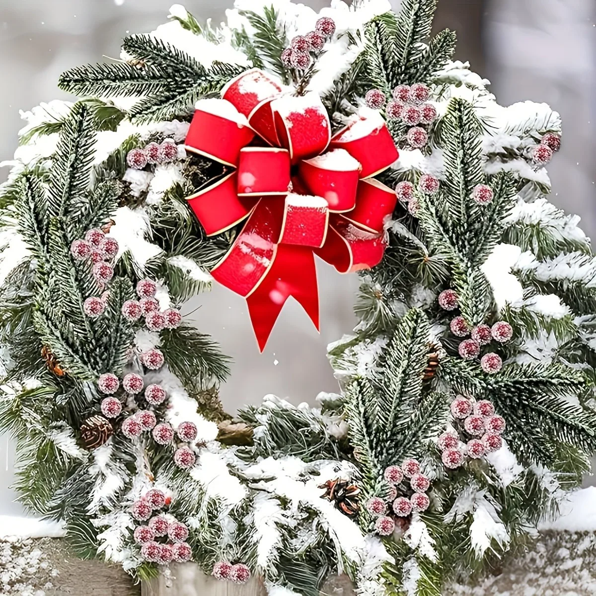 سنو وايت الاصطناعي الصنوبر إبرة التوت باقة عيد الميلاد الديكور لشجرة عيد الميلاد جارلاند زخرفة ديكور المنزل السنة الجديدة لتقوم بها بنفسك هدية #4