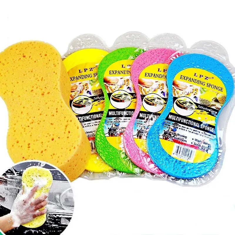 5PCS Vacuum Compressed Car Cleaning Washing Sponge Large 8-shaped Multifunction Auto Motorcycle Paint Care Tool Accessories