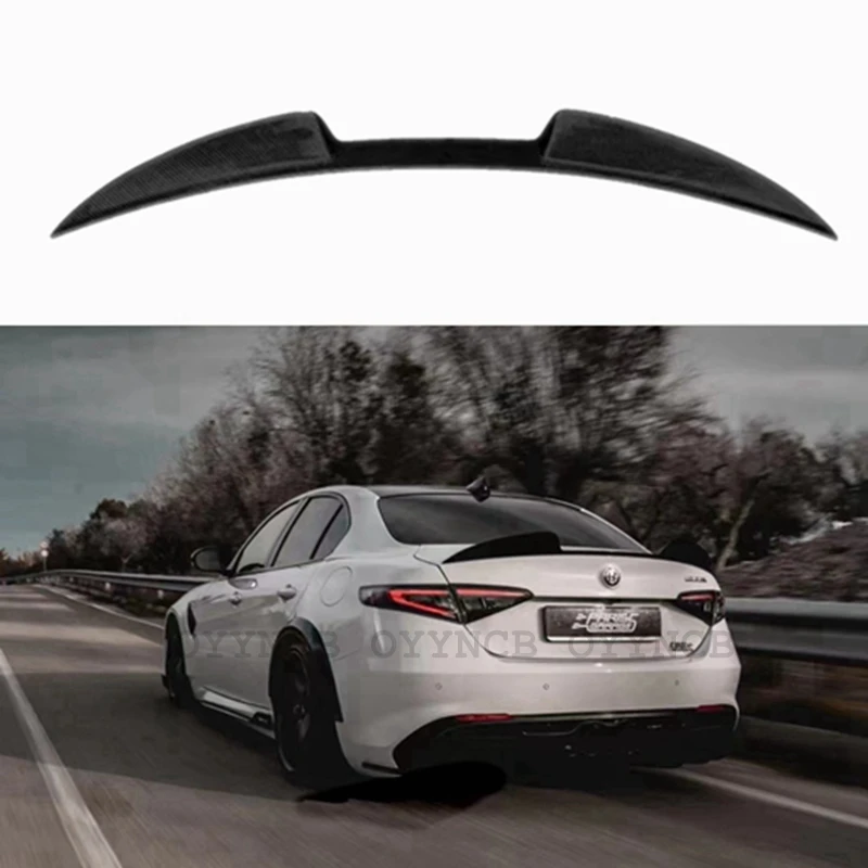 

For Alfa Romeo Giulia Sedan Quadrifoglio Verde 2015 - UP Forged Carbon / Carbon Fiber Rear Spoiler Trunk Boot Lip Wing Spoiler