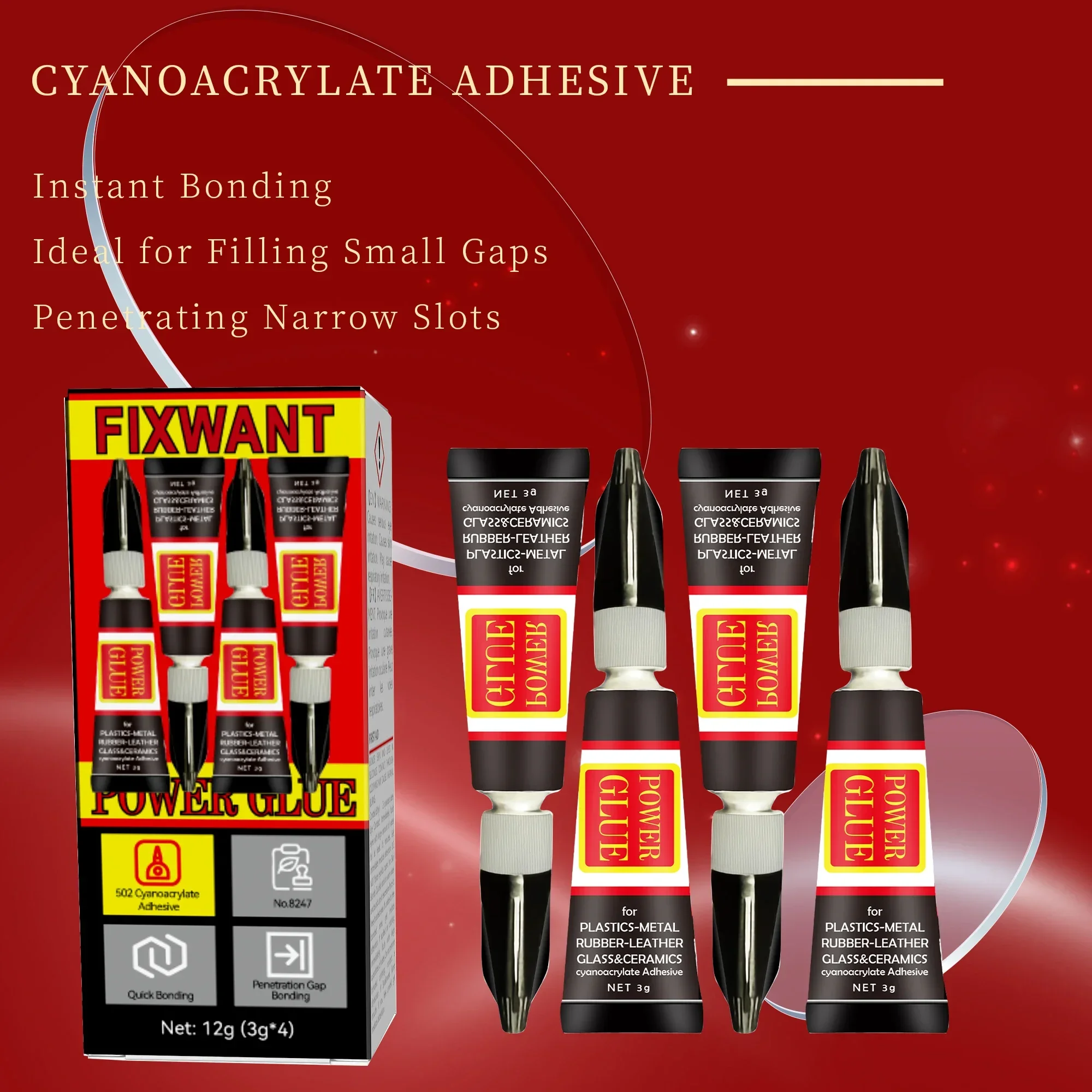 FIXWANT 502 Liquid Glue 3g/pc Instant Strong Diy Glass Metal Supplies Ceramic PVC ABS Plastics High Quality Glass Super Glue