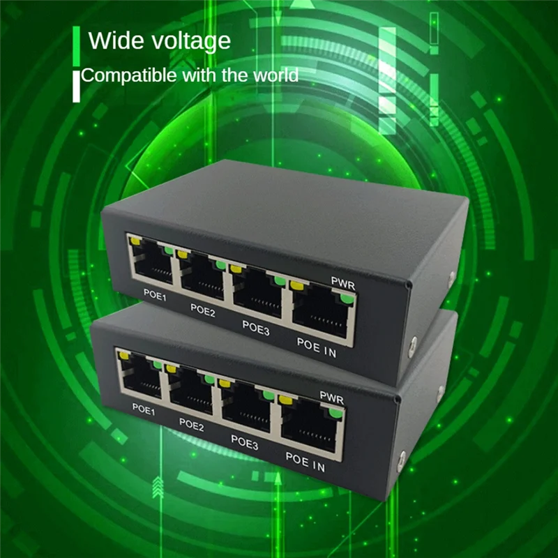 AK51-1 PCS 4 Port Gigabit POE Extender 100/1000M Network Switch Extender Black Metal For Poe Switch NVR IP Camera AP