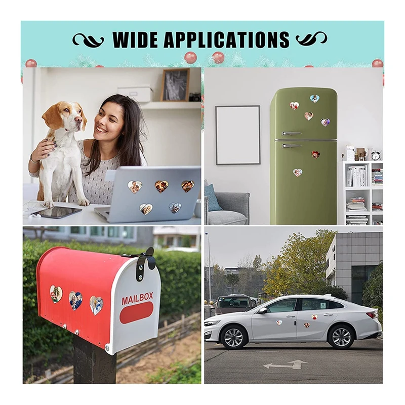 على شكل قلب مغناطيس التسامي الفراغات ، مغناطيس الثلاجة ، قلب الحب الأبيض ، ديكور باب الجدار ، الزفاف ، عيد الحب ، 30: 00