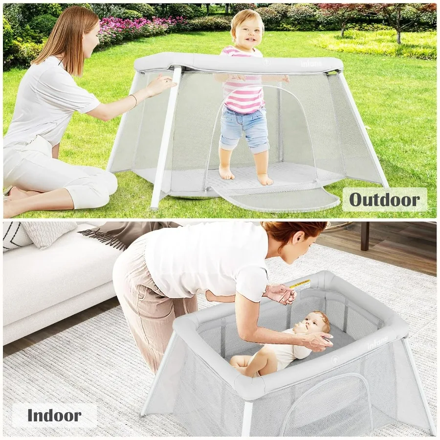 Berço de viagem portátil cercadinho do bebê com berço removível colchão macio saco de transporte dobrável leve playard berçário centro f