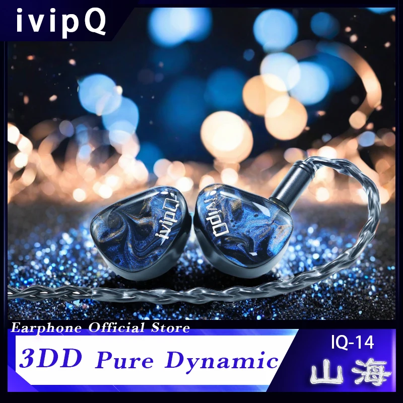IvipQ Shanhai-auriculares intrauditivos HiFi de alta gama, 10mm, 3DD dinámicos para músicos, IEMs, 0,78mm, 2 pines, Cable de actualización