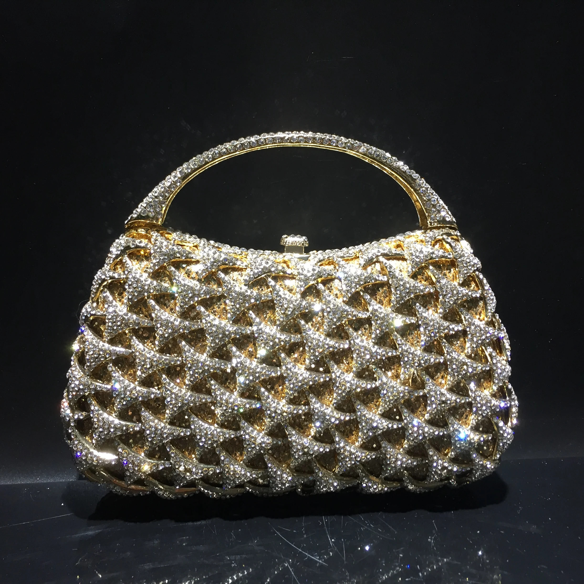

Wholesale Luxury Bling Rhinestone Clutch Purse Shoulder Women Evening Bag for Party