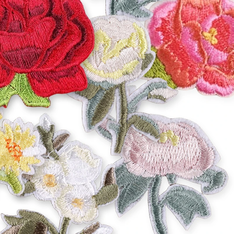 15 Stück niedliche Blumen mit Aufbügelpatches für Kleidung, bestickte Stoffaufkleber, Hut-Packung, Mädchen, Kinder, Jacke, Jeans, Lot Parches – Detail 4