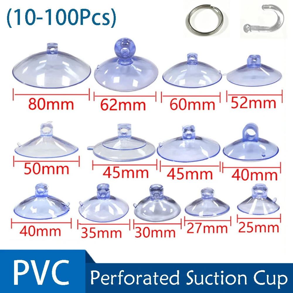Ventosa de PVC  25-80mm con orificios para banderas, globos, juguetes para gatos, decoración  cristal y coches  boda