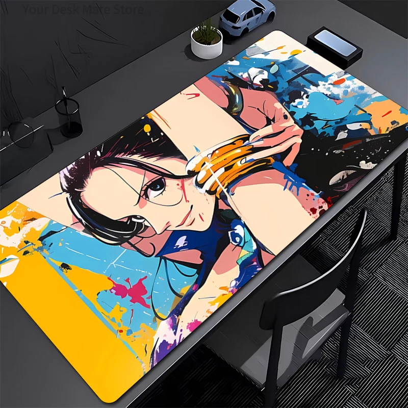 Gaming Mouse Pad ONE PIECE Nico·Robin Accessories Office Gamer Keyboard Desk Mat Anti-Slip Ground Mat PC HD Anime Large Mousepad