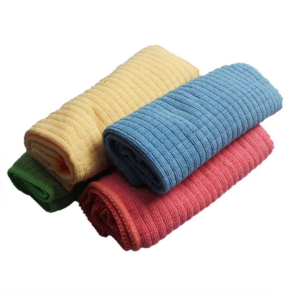 8pcs Absorbent Cleaning Cloth Kitchen Towel For Washing Dishes Scouring Pad Household Supplies Mixed Colors High Water