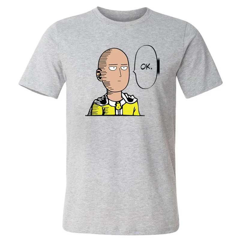 

M Men T-Shirt One Punch Man Saitama Sensei Japan Anime Cotton Short Sleeve T-shirt 2019 Summer Top tee Casual O-Neck Male Tshirt
