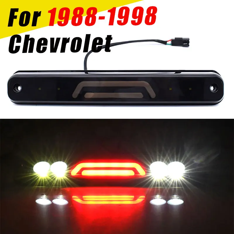 Wędzona dioda LED 3RD trzecia lampa hamowania ładunku dla 1988-1998 Chevrolet C1500/K1500 Silverado wysoko montowane światło stopu kierunkowskaz