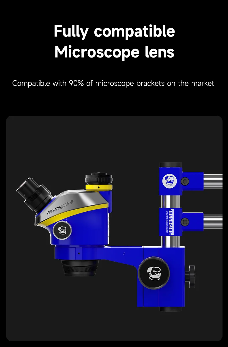 Mechanic LM-3  Universal Double Rotating Microscope Bracket Arm Flexible Folding 360 °Adjustable Fixed Lifting Metal Forging