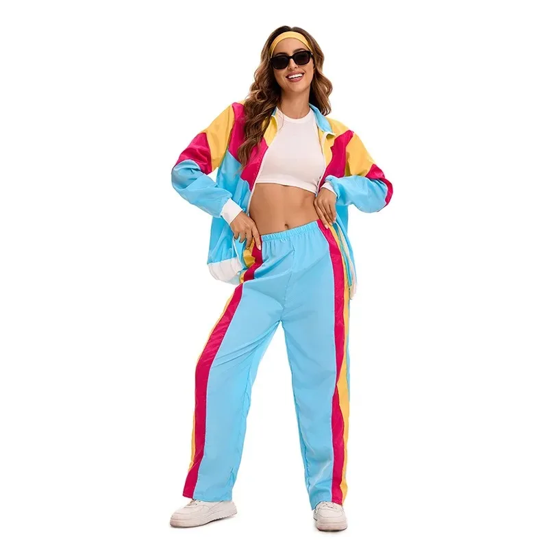 Halloween Disco Dress Up Women 70s Retro Outfit Hip Hop Dance Woman Costume Party Festival Performance Stage Wear Cosplay Set view 5