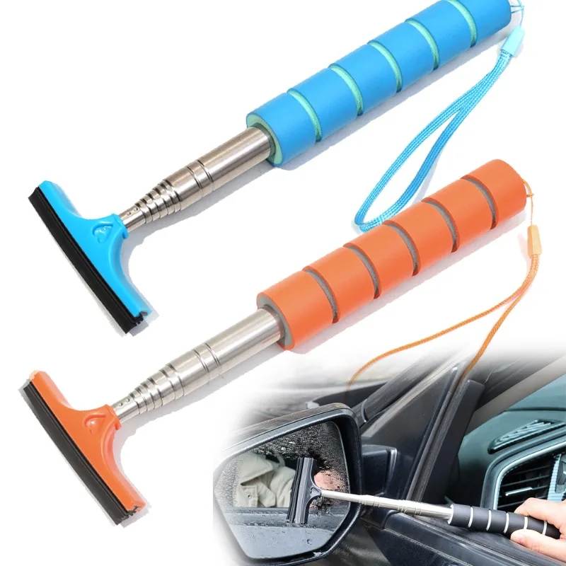 

Retractable Wiper For Car Rearview Mirror Portable Stainless Steel Handheld Layered Scraper Squeegee Car Cleaning Brush