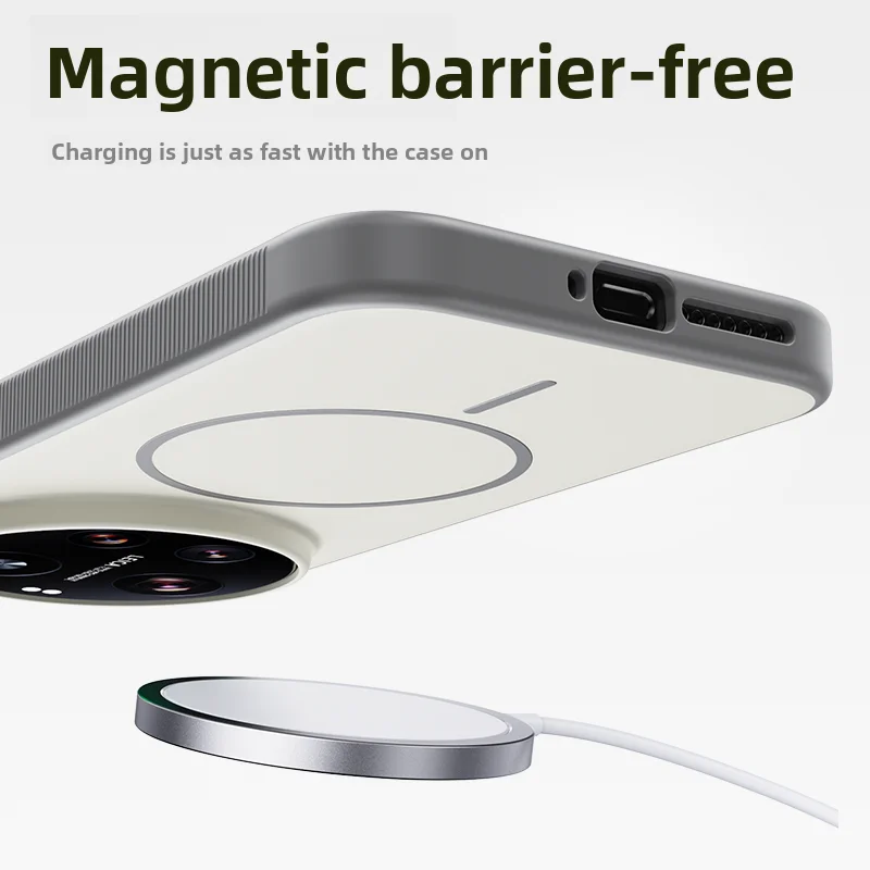 Etui Xiaomi Mi 17 Ultra Twarde Silikonowe Magnetyczne Bezprzewodowe Ładowanie Ochronne Plecki Obudowa Xiaomi Mi 17 17Ultra hell — zdjęcie produktu 4