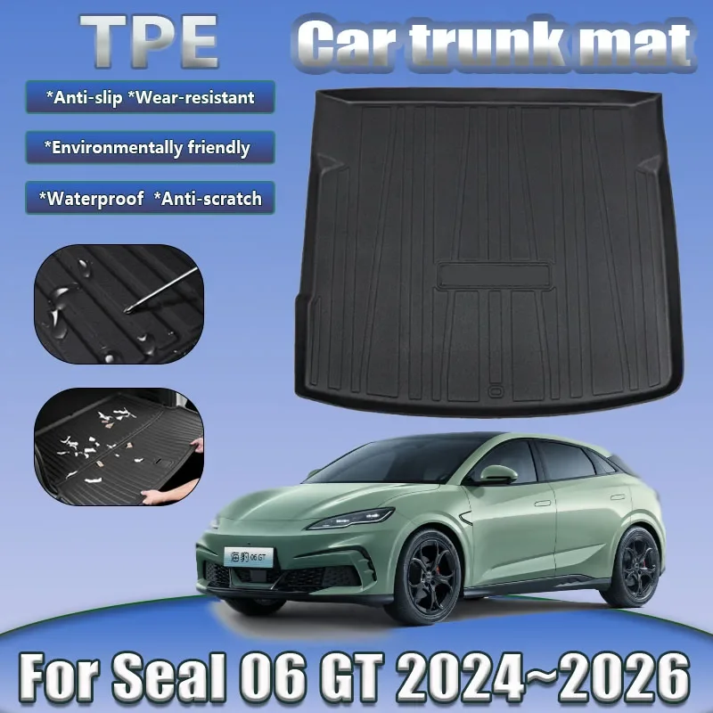 

TPE Car Rear Trunk Mat For BYD Seal 06 GT 2024 2025 2026 Waterproof Rubber Material Trunk Pads Carpet Liner Interior Accesories