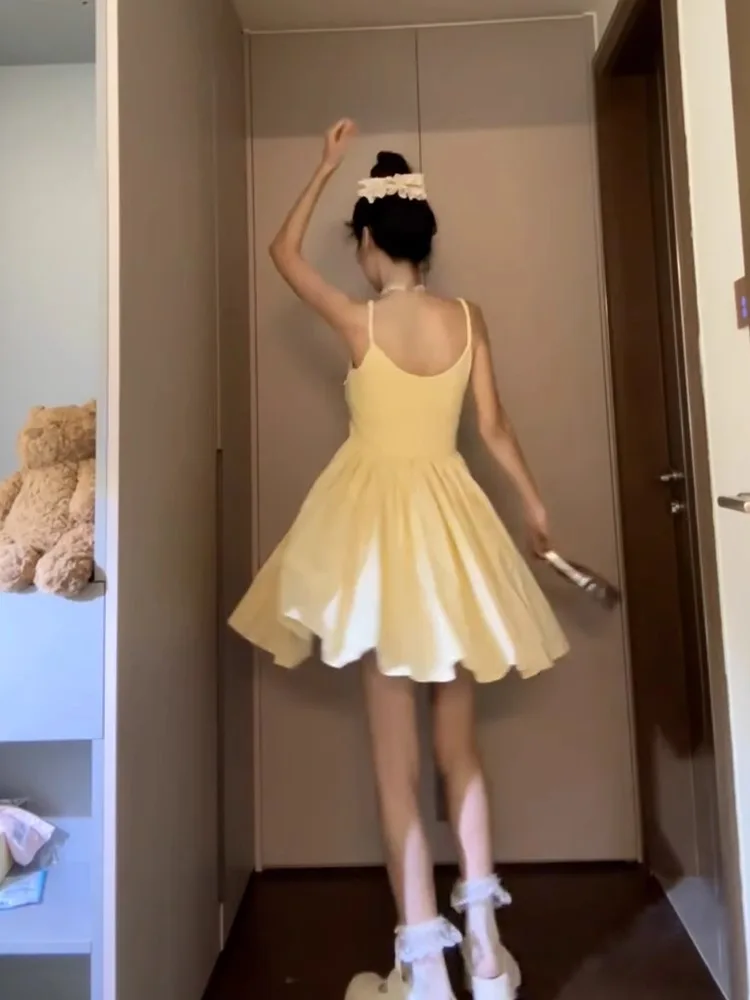 فساتين نسائية بدون أكمام فستان ربيعي على الطراز الفيكتوري من القطن الجوفاء مشد بأشرطة معانقة على الورك شكل تحكم أنيق #4