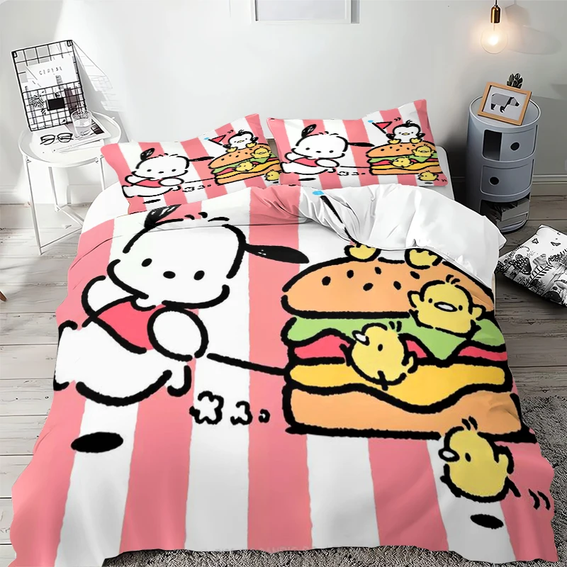 Pochacco Duvet Suite Bedroom Decoration Special Cartoon Anime Character 3d Printing Children and Teenagers Gift