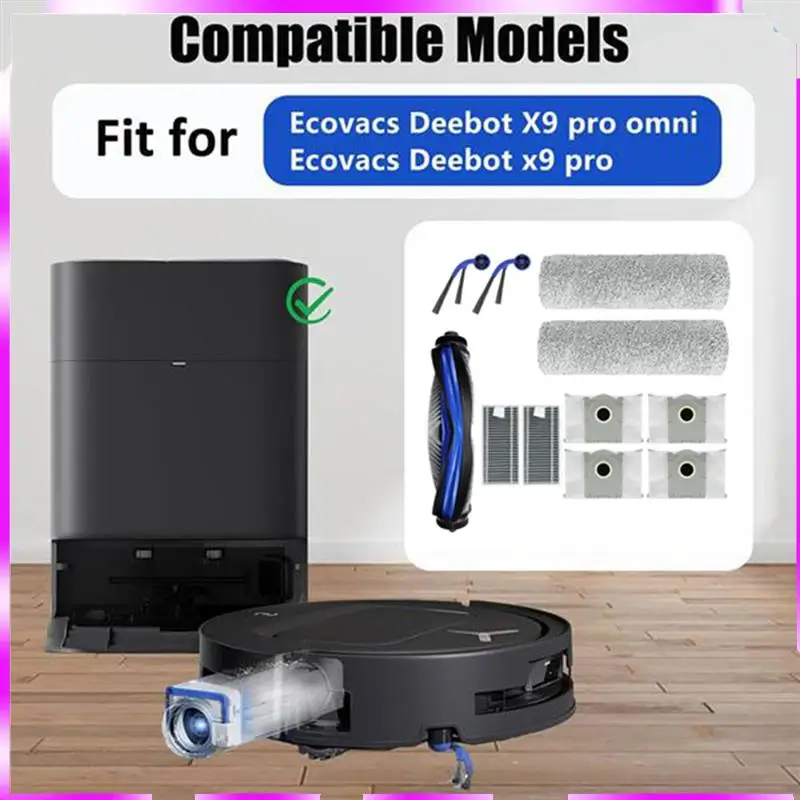 Ecovacs Deebot X9 Pro Omni/X9 Pro-메인 사이드 브러시, 먼지 봉투, 롤러, 걸레 필터 부품용 N98R 진공 액세서리 교체
