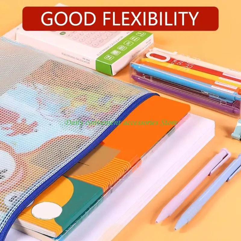 

97QB 16Pieces Clear PVC Document Pouches Letter Size Document Wallet Zippered Closure