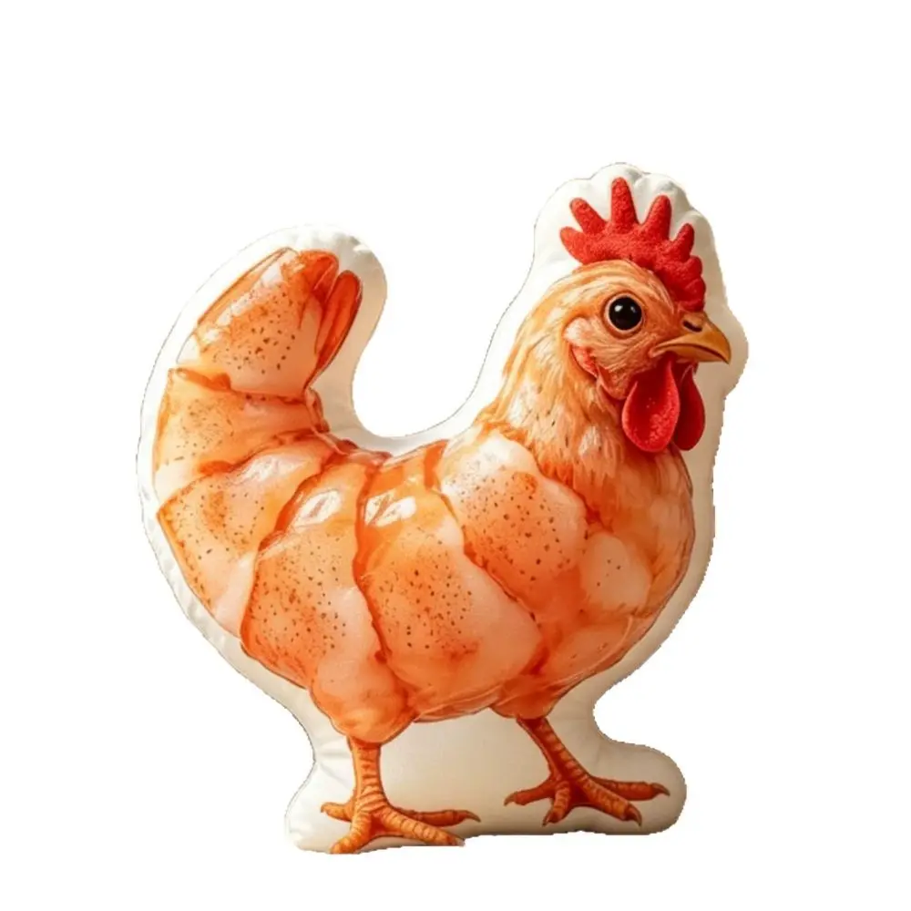 Creative 3D Printing Chicken Plush Toys Soft Cute Soft Comfy Shrimp Chicken Doll 15/30/45cm Simulation Stuffed Chicken Kids Toy