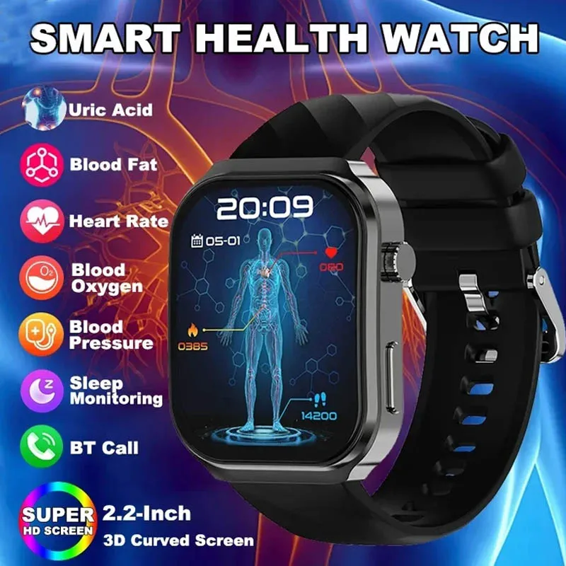 

Технологические умные часы AI Healthy Diagnose Мужчина Женщина Смарт-часы Липиды в крови Мочевая кислота Bluetooth Вызов Артериальное давление для Xiaomi IOS