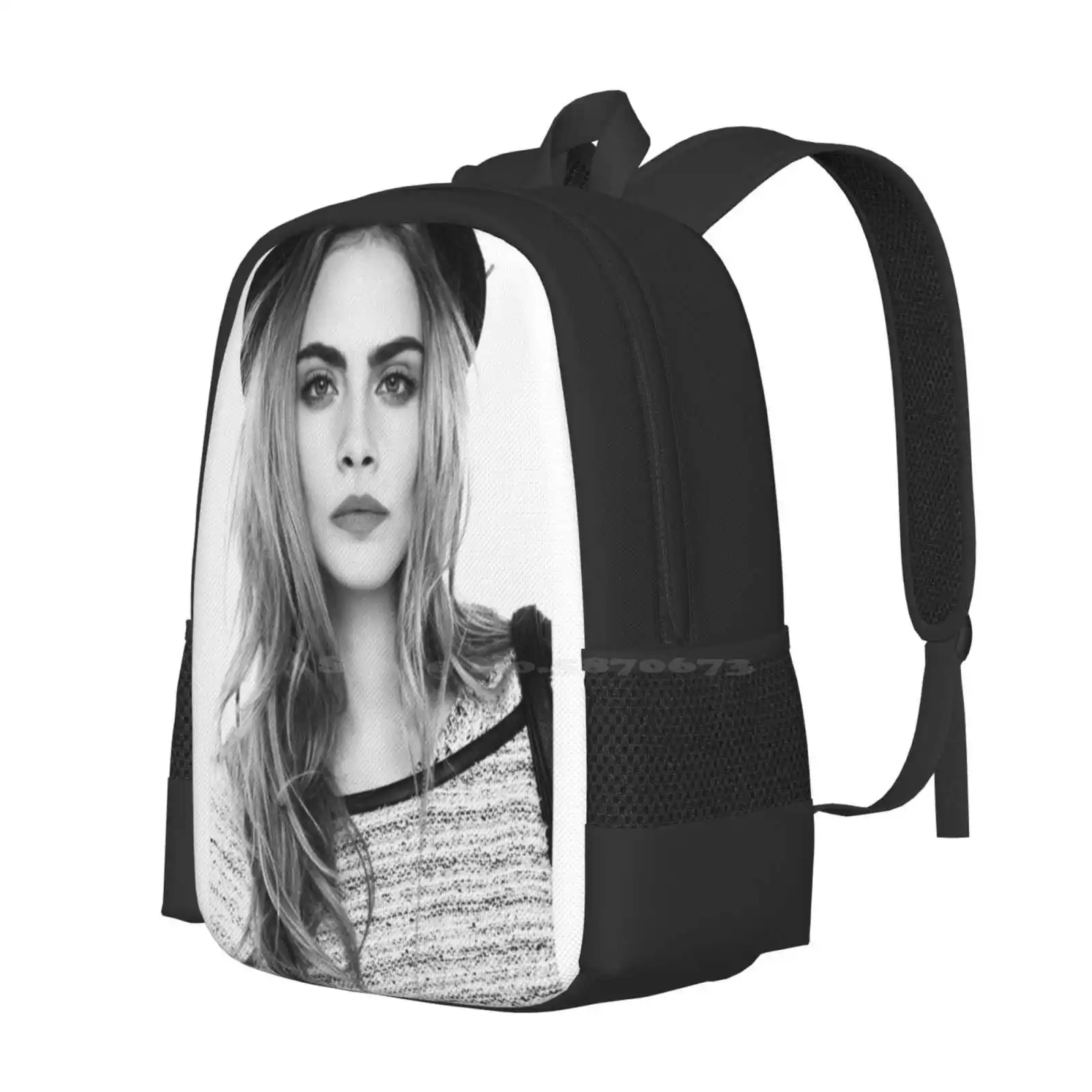 Elegant , Cara Hot Sale Backpack Fashion Bags Elegant Famous Model Black White Cara Delevigne