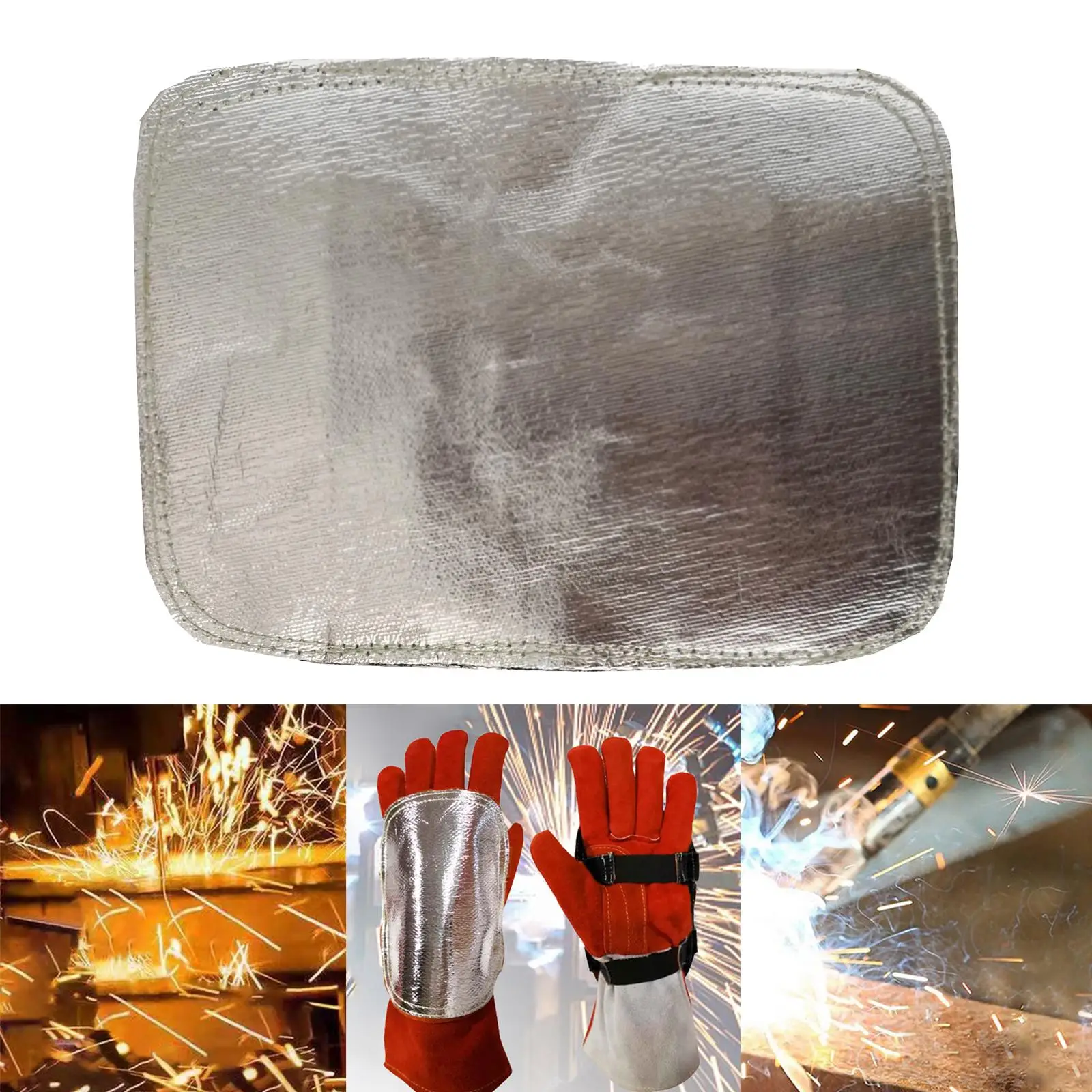 

Welding Hand Pad PU Hand Guard Welding Gloves Heat Fireproof Gloves Pad for Smelting Camping Welder Boiler Furnace