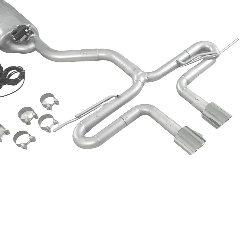 GFC/ suitable for golf 5 1.6L Catback 304 stainless steel with valve performance exhaust pipe matching R32 middle out rear lip