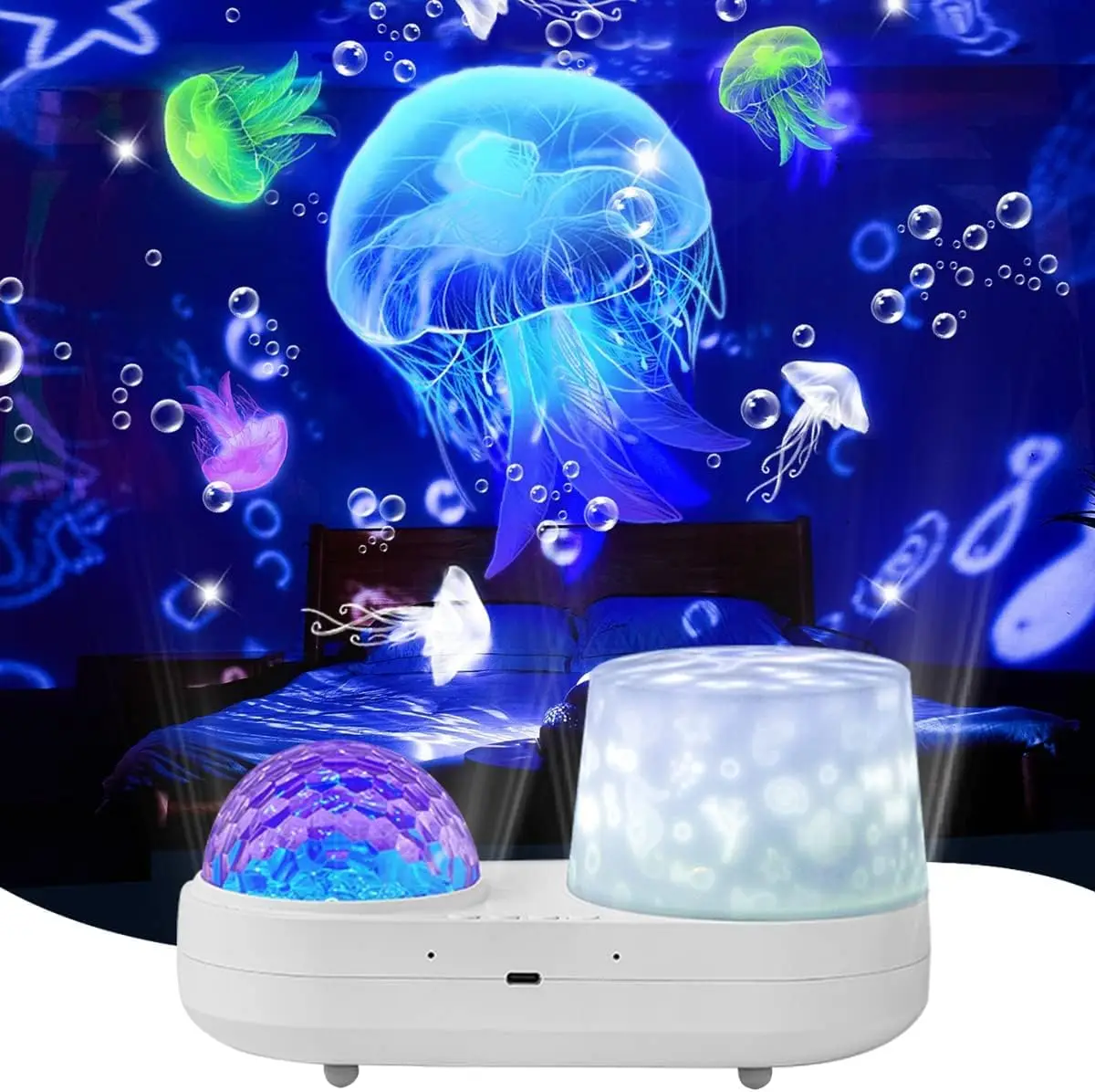 

Ocean LED Star Projector for Kid Night Lights 360° Rotation Bluetooth Music Starry Sky Projector Lamp Home Room Decor Baby Gift