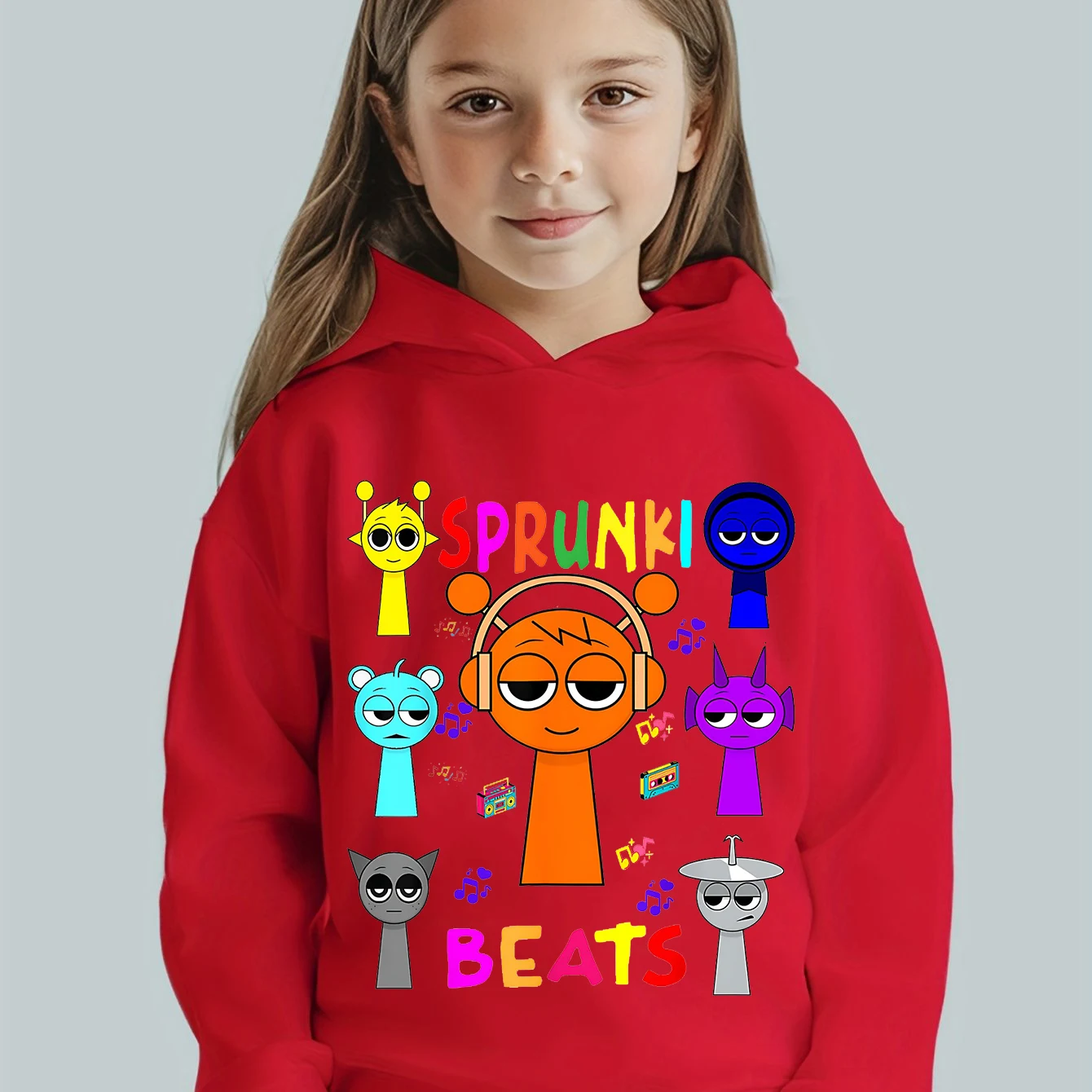 Gioco Sprunki Felpa con cappuccio Bambini Cartoon Vestiti Ragazze Pullover Felpe a maniche lunghe Ragazzi Incredibox Gioco Capispalla Abbigliamento per bambini