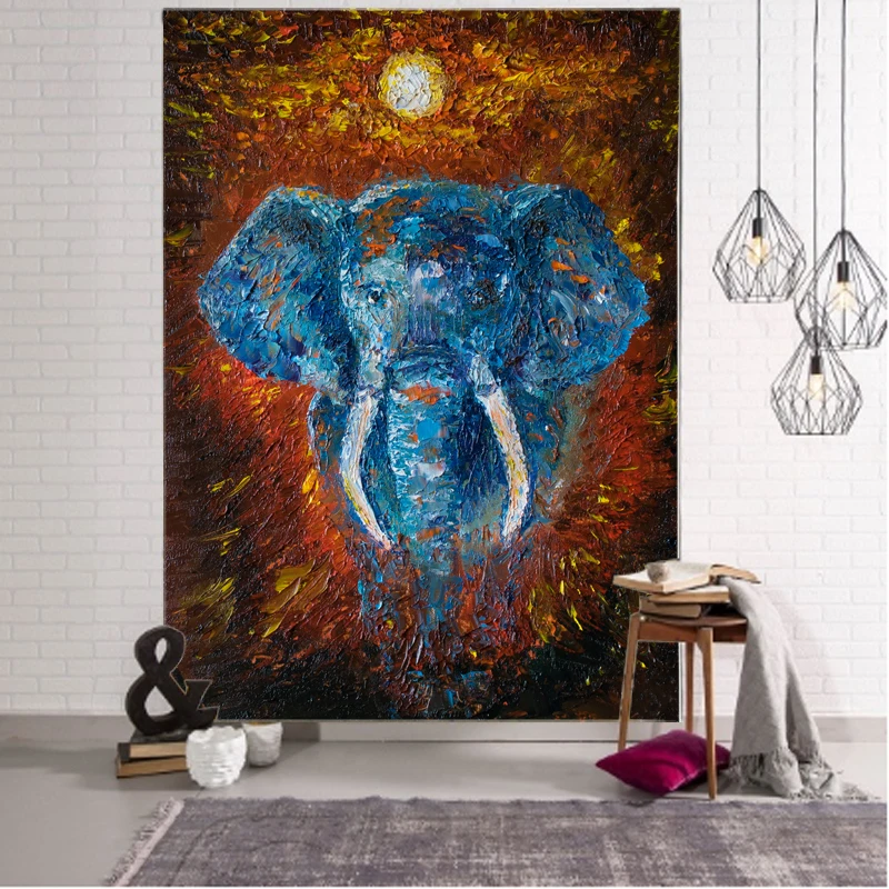 

Indian Wall Decoration Tapestry, Elephant Throwing, Yoga Mat, Mandala, Animation, Aesthetic, Custom, Home, Bedroom