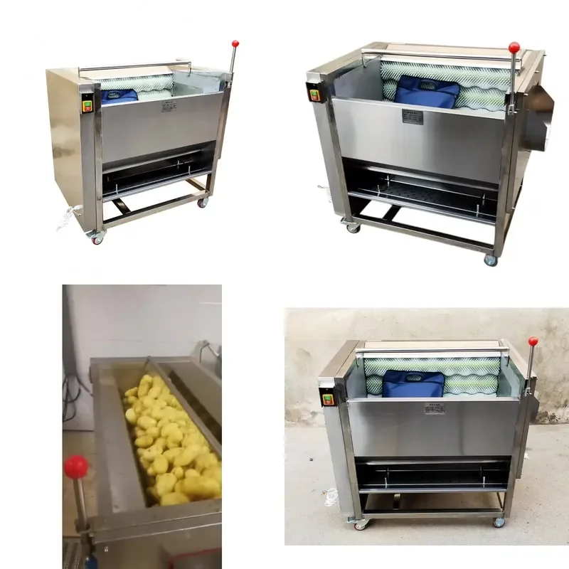 

Automatic Electric Commercial Vegetable Carrot Potato Sweet Potato Lotus Root Garlic Cassava Washing Cleaning Peeling Machine