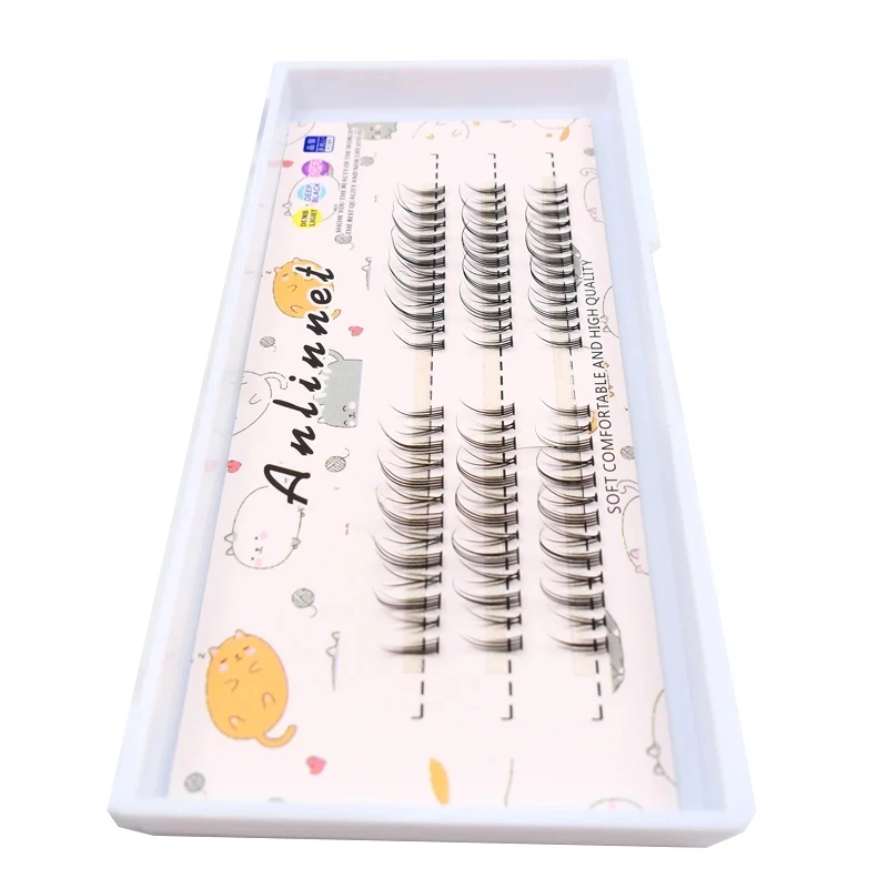 Anlinnet Natural Thick Little Devil False Eyelash Segmented Makeup Soft Eyelash Transplantation Personal False lashes