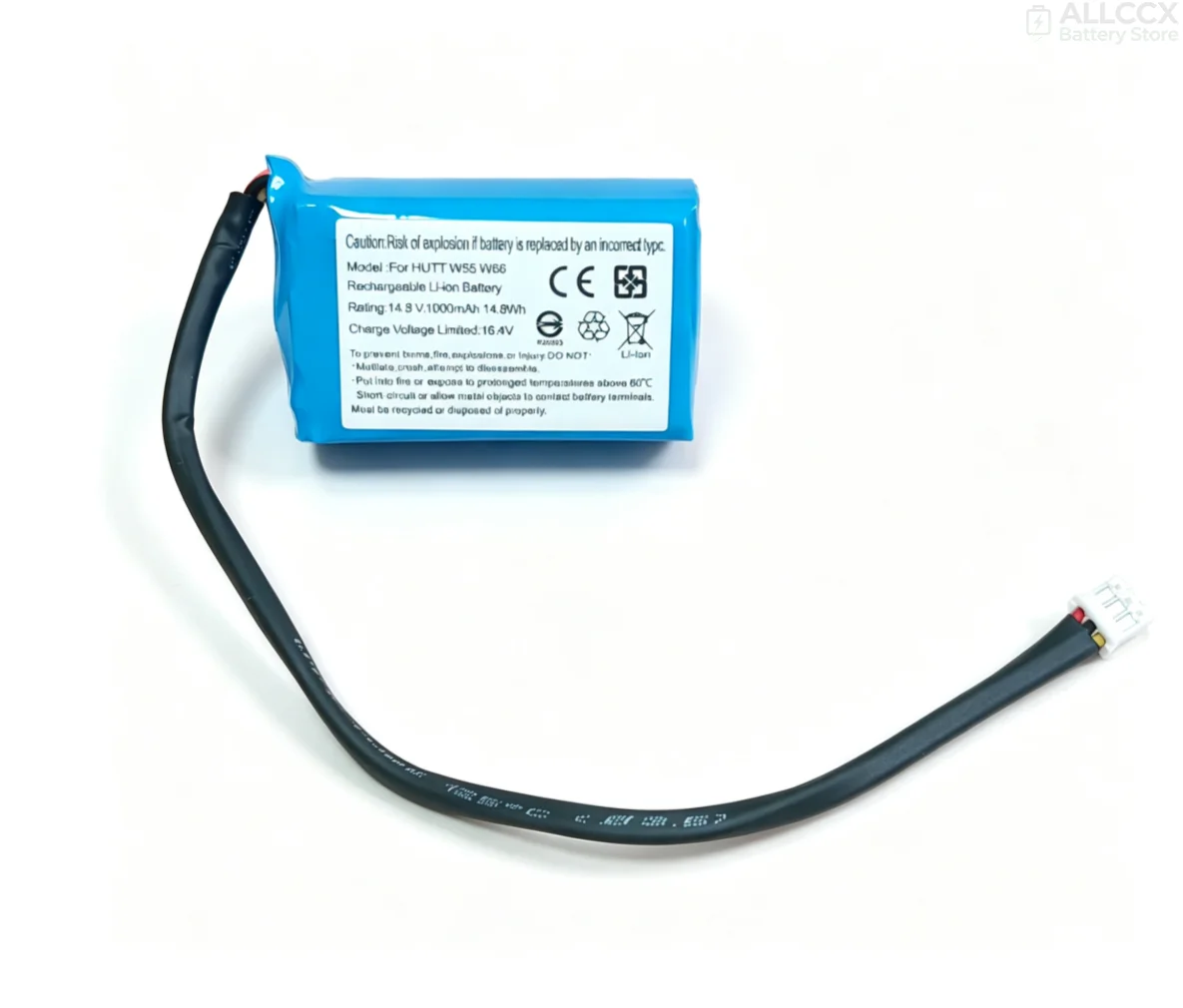 ALLCCX 14.8V 1000mAh Replacement Window Cleaning Robot Battery for HUTT W55 W66 DDC55 DDC51 DDC5 C6 443048-4S G104 PL443048-4S