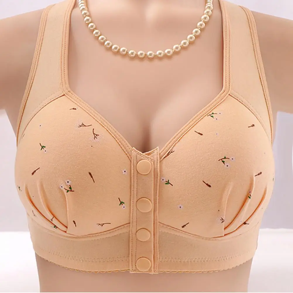 Breathable Bralette Wireless Front Button Bralette with Padded Wide Straps for Women Breathable Push Up Full Cover for Pregnant