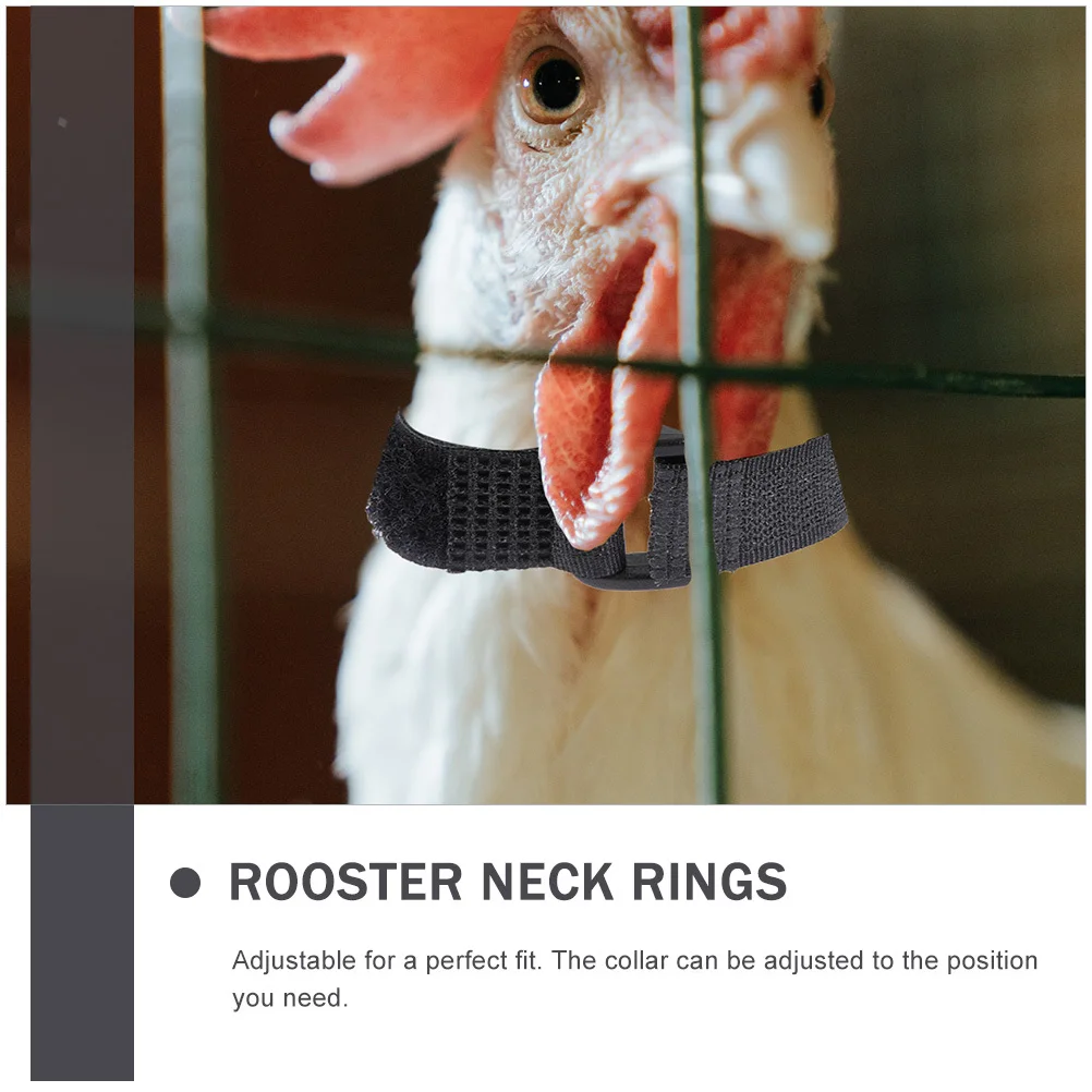 

4Pcs Rooster Neck Belts Adjustable Nylon Anti Noise Collars Durable Poultry Anti-Crowing Neck Ring Farm Rooster Collar