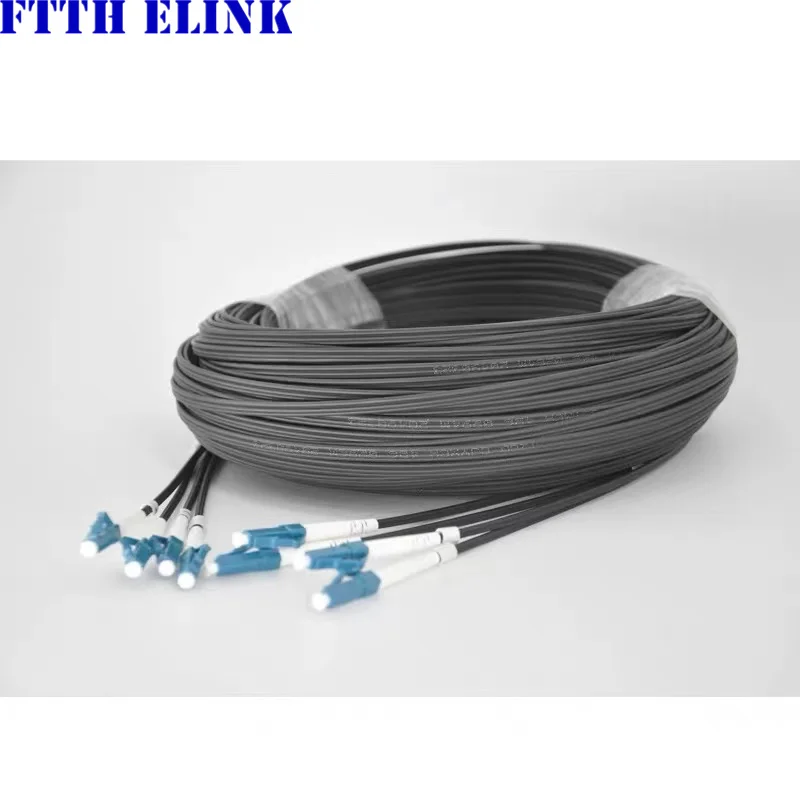 4 Cores Drop optic patch cord 150-300M LC/UPC 3 steel 2C Outdoor single mode FTTH Drop Fiber Optic Jumper G652D Patch lead cable