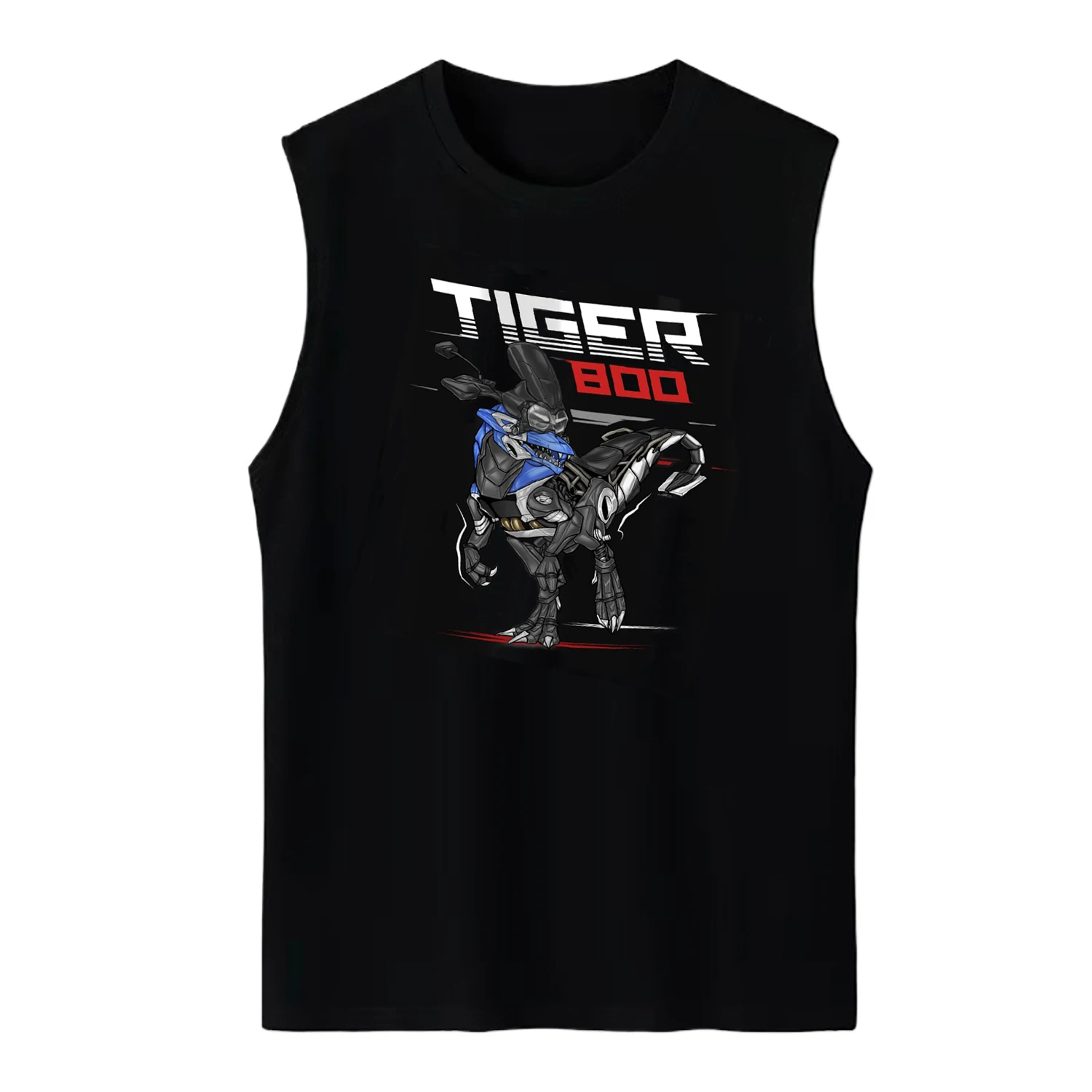British Tiger 800 Motorcycle Dinosaur Inspired Tank Top New 100% Cotton O-Neck Casual Mens Vests Sleeveless T-shirt Streetwear