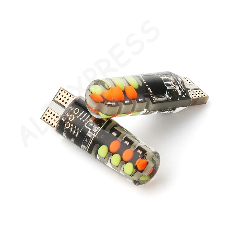 New New 2pcs T10 COB RGB LED 6SMD Car Wedge Side Multicolor Light Bulbs Remote Contro