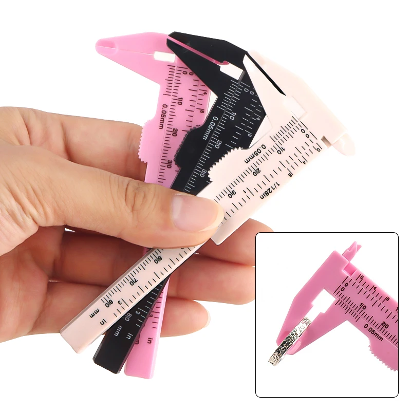 Pied à coulisse de mesure des sourcils en plastique Portable 80/150mm, règle d'étrier de tatouage Microblading, outils de mesure de maquillage Permanent