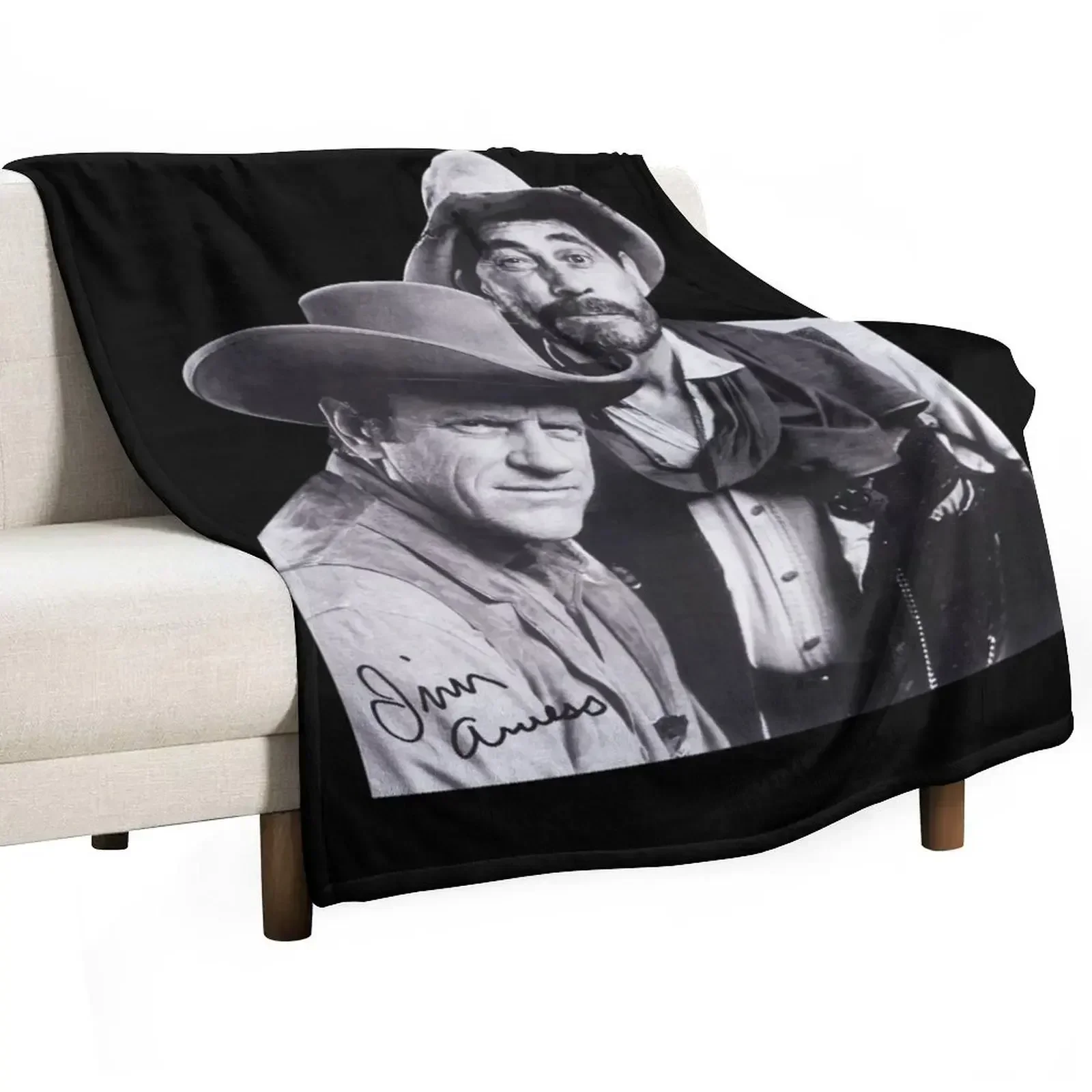 

Gunsmoke Series James Arness And Matt Dillon Throw Blanket For Decorative Sofa Extra Large Throw Blankets