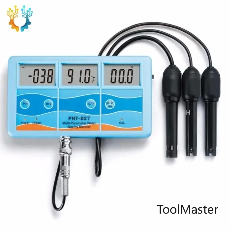 

【2026】PH-027 6 In 1 Three LCD Screen Multi-parameter PH/TDS/EC/CF/ORP/Temperature Water Quality Monitor With BNC Composite Elect
