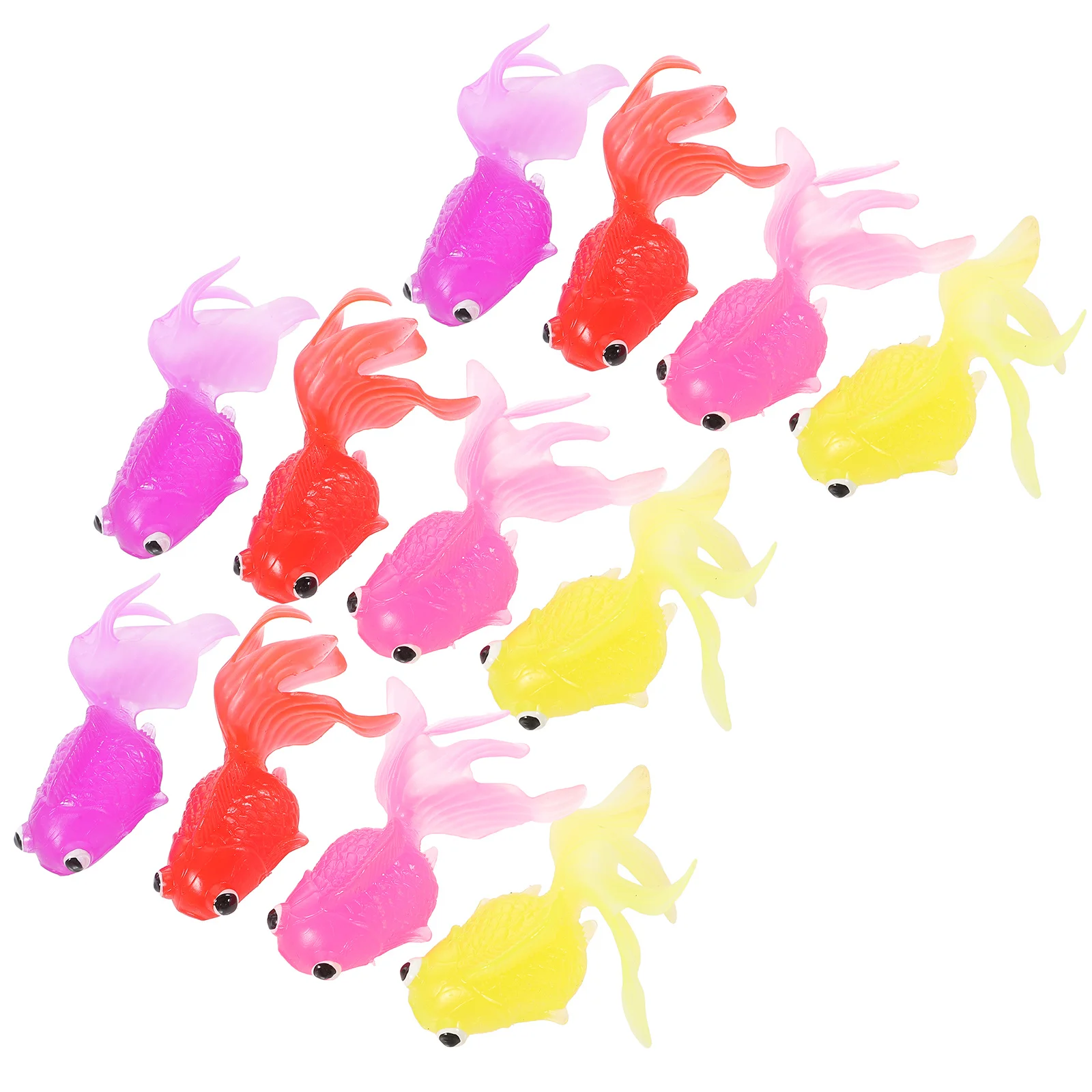 12pcs Realistic Simulation Goldfish Tpr Figure Set For Kids Party Favors Gift Collection Decor Animal Handheld Figures