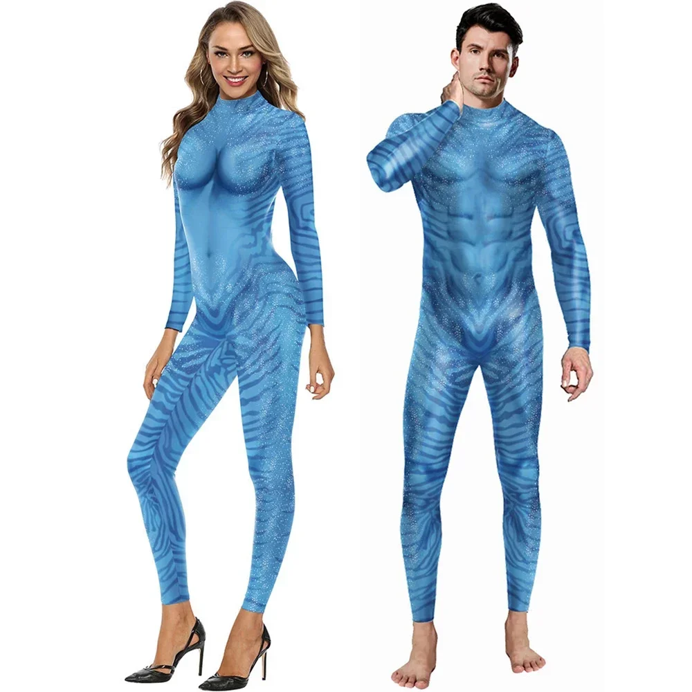 Cosplay Avatar Costumes Women and Men for Halloween and Christmas Sexy Bodysuit Movie the Way of Water Adult Clothing