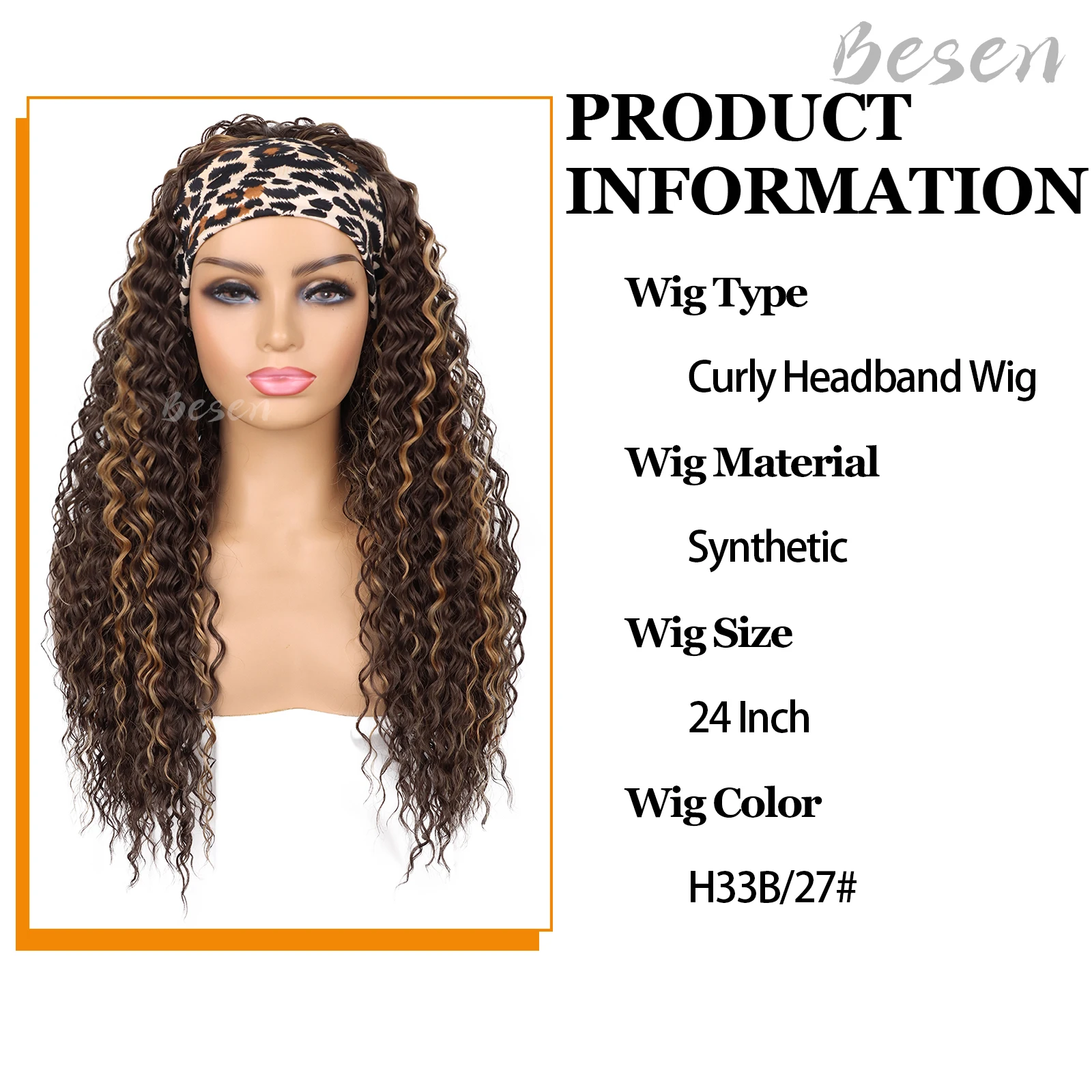 Synthetic Curly Headband Wigs for Black Women Long Brown Water Wave Headband Wigs for Girls Wet and Wavy Half Wig for Daily Wear